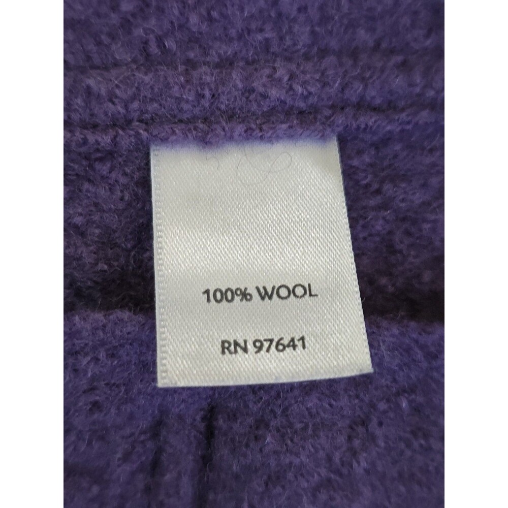 J Jill Pure Jill 100% Wool Jacket Purple Boiled Wool Button Front Petite Small - Picture 11 of 12